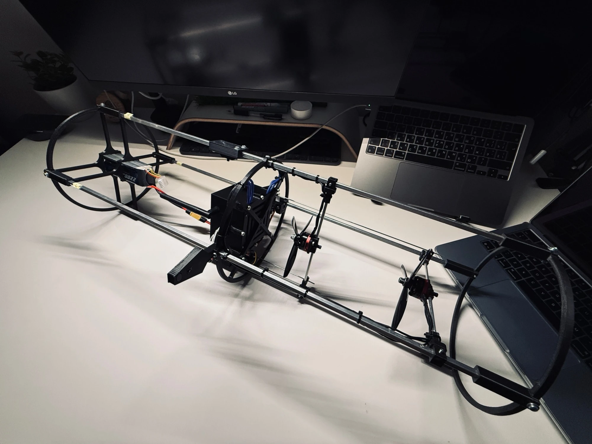 AISHIP V3 lying on its side on the bench